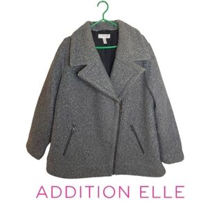 Addition Elle Grey Asymmetrical Zip Coat